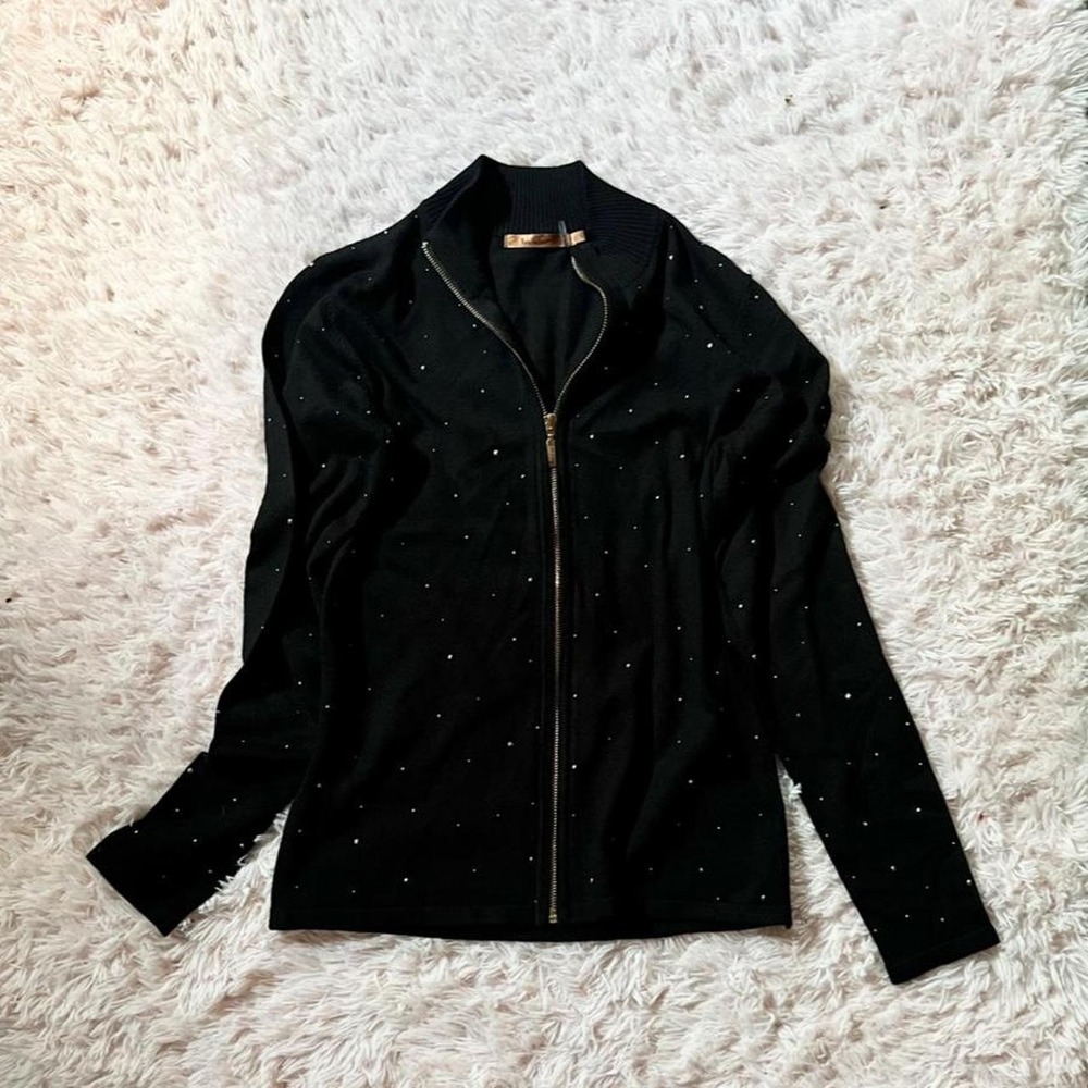 Glam Whimsygoth Classic Timeless Zip Up Jacket Women's S Dark Academia Grunge
